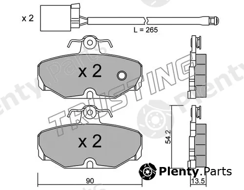 Trusting 097.1W — Brake Pad Set, disc brake