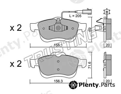 Trusting 840.1 — Brake Pad Set, disc brake
