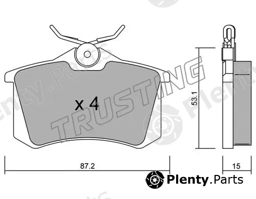 Trusting 102.0 — Brake Pad Set, disc brake