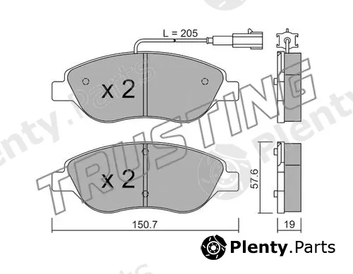 Trusting 593.1 — Brake Pad Set, disc brake