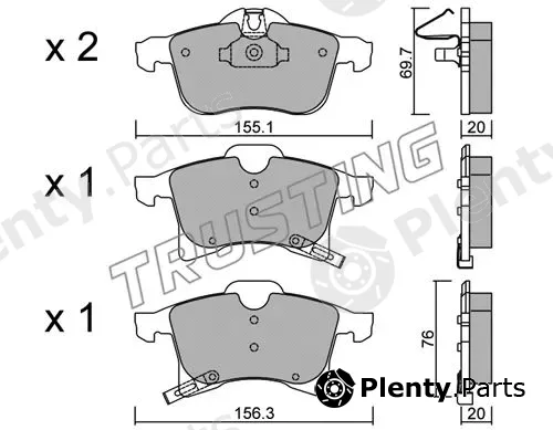 Trusting 555.0 — Brake Pad Set, disc brake