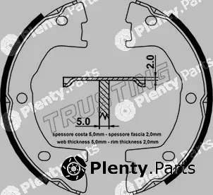 Trusting 034.101 — Brake Shoe Set, parking brake