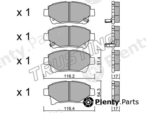 Trusting 894.0 — Brake Pad Set, disc brake