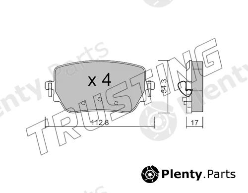 Trusting 1196.0 — Brake Pad Set, disc brake