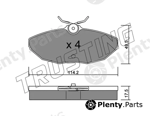Trusting 1190.0 — Brake Pad Set, disc brake