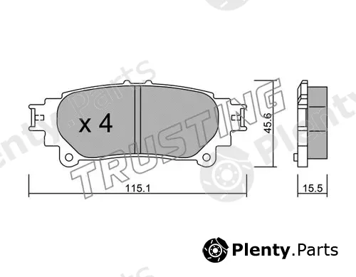 Trusting 955.0 — Brake Pad Set, disc brake