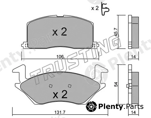 Trusting 437.0 — Brake Pad Set, disc brake