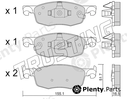 Trusting 1282.0 — Brake Pad Set, disc brake