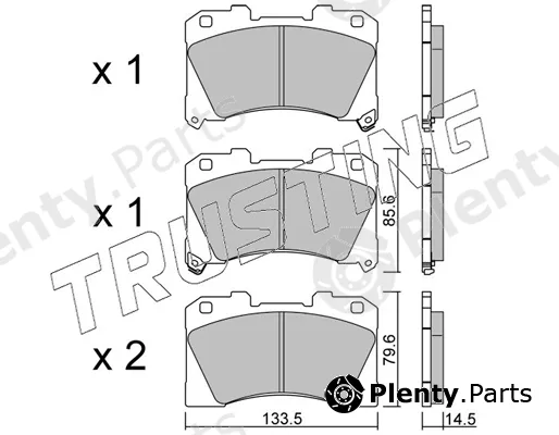Trusting 1288.0 — Brake Pad Set, disc brake