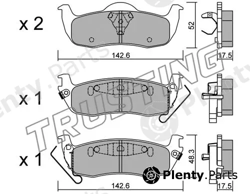 Trusting 1076.0 — Brake Pad Set, disc brake