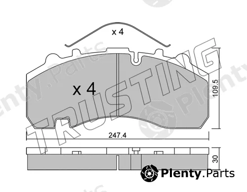 Trusting 612.0 — Brake Pad Set, disc brake