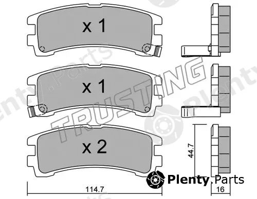 Trusting 423.0 — Brake Pad Set, disc brake