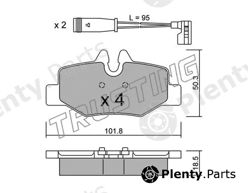 Trusting 592.0W — Brake Pad Set, disc brake