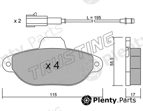 Trusting 162.3 — Brake Pad Set, disc brake