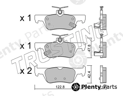 Trusting 1364.0 — Brake Pad Set, disc brake