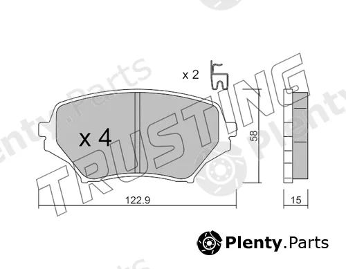 Trusting 887.0 — Brake Pad Set, disc brake