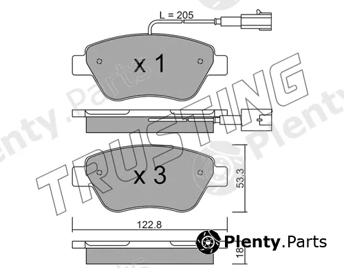 Trusting 330.0 — Brake Pad Set, disc brake