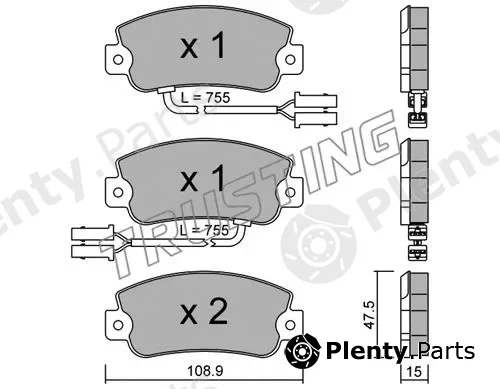 Trusting 106.1 — Brake Pad Set, disc brake