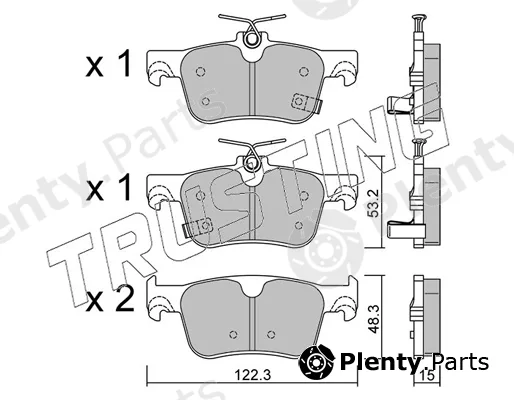 Trusting 1363.0 — Brake Pad Set, disc brake