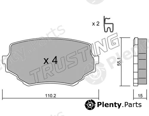Trusting 258.0 — Brake Pad Set, disc brake