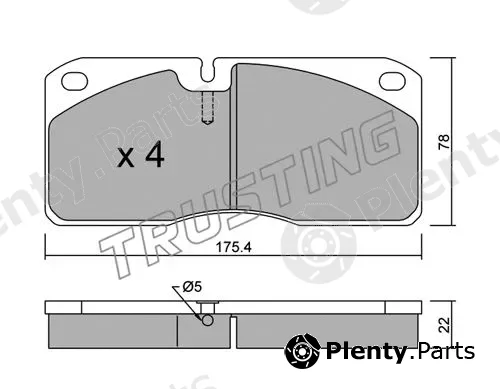 Trusting 278.0 — Brake Pad Set, disc brake