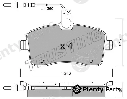 Trusting 616.0 — Brake Pad Set, disc brake
