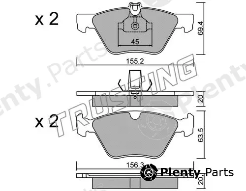 Trusting 261.0 — Brake Pad Set, disc brake