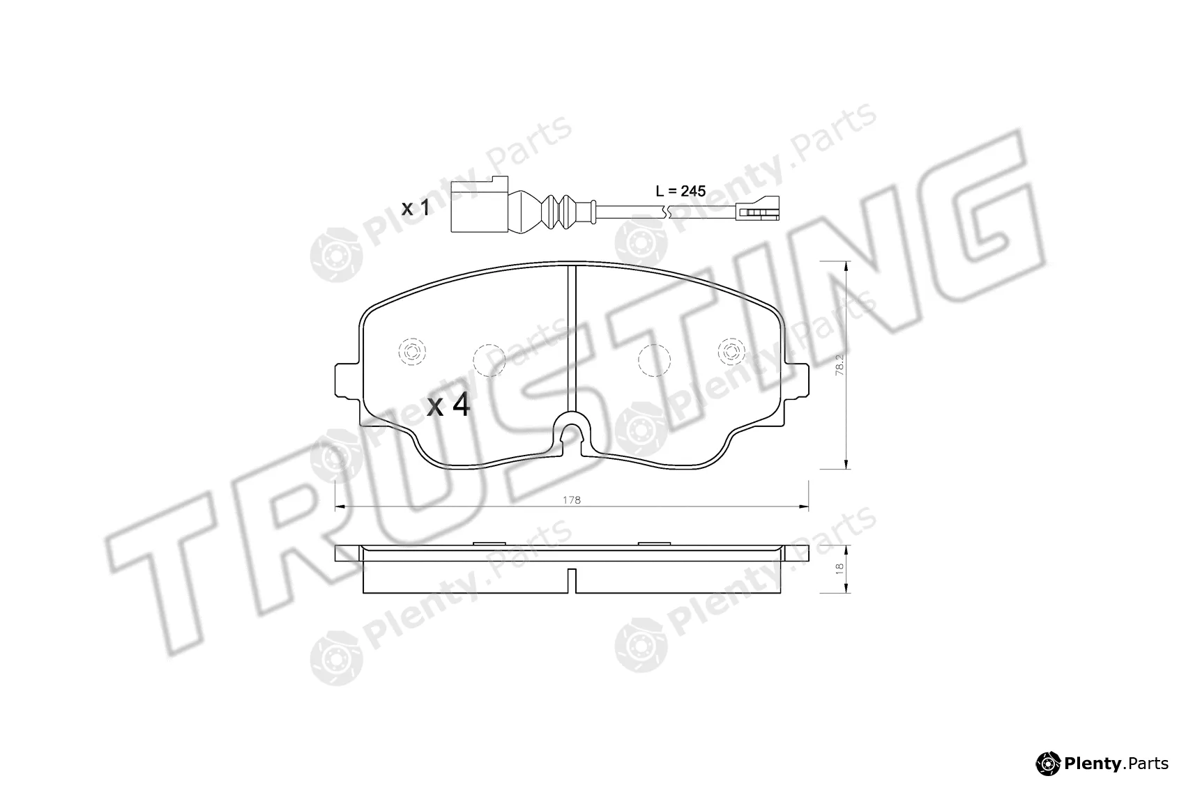 Trusting 1316.0 — Brake Pad Set, disc brake