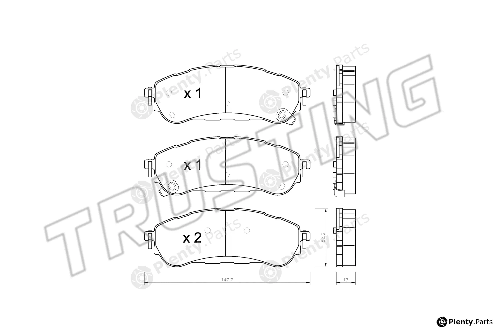 Trusting 1344.0 — Brake Pad Set, disc brake