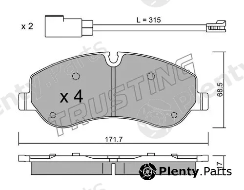 Trusting 1006.0 — Brake Pad Set, disc brake