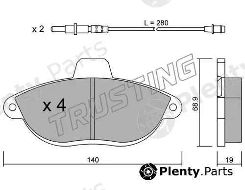 Trusting 107.0 — Brake Pad Set, disc brake