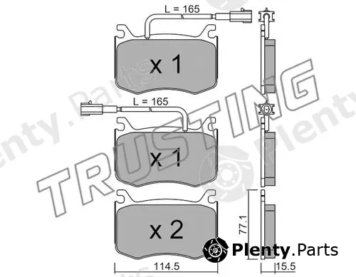 Trusting 1099.0 — Brake Pad Set, disc brake