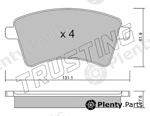 Trusting 828.2 — Brake Pad Set, disc brake