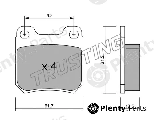Trusting 284.1 — Brake Pad Set, disc brake