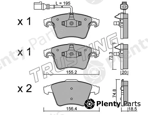 Trusting 568.0 — Brake Pad Set, disc brake