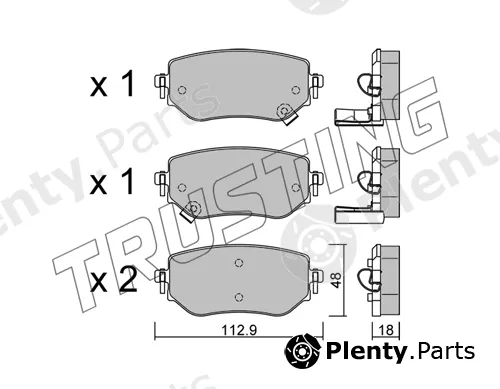 Trusting 1192.0 — Brake Pad Set, disc brake