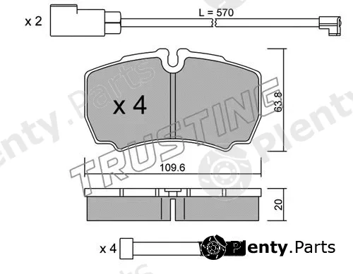 Trusting 620.2W — Brake Pad Set, disc brake