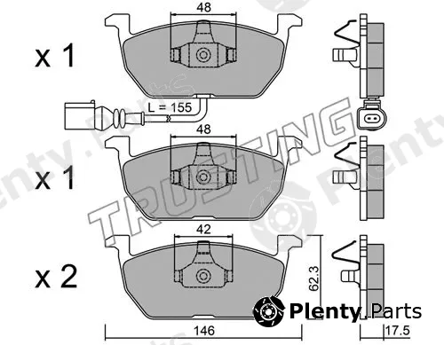 Trusting 1052.0 — Brake Pad Set, disc brake