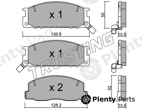 Trusting 289.0 — Brake Pad Set, disc brake