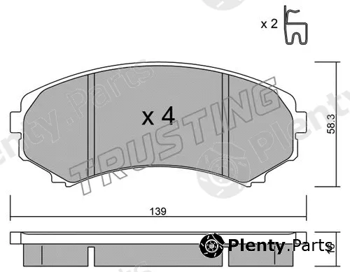 Trusting 414.0 — Brake Pad Set, disc brake