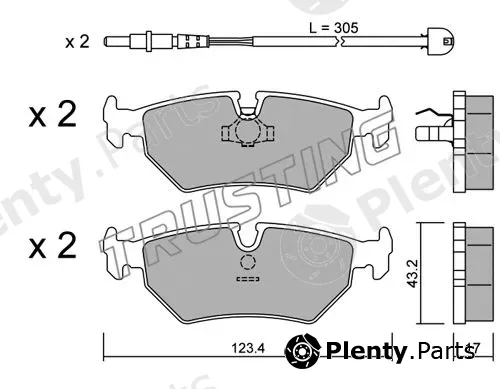 Trusting 182.1W — Brake Pad Set, disc brake