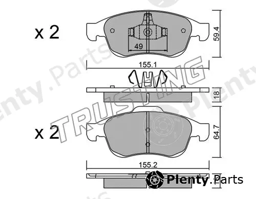 Trusting 833.0 — Brake Pad Set, disc brake