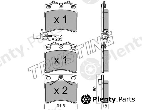 Trusting 166.2 — Brake Pad Set, disc brake