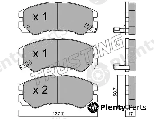 Trusting 366.0 — Brake Pad Set, disc brake
