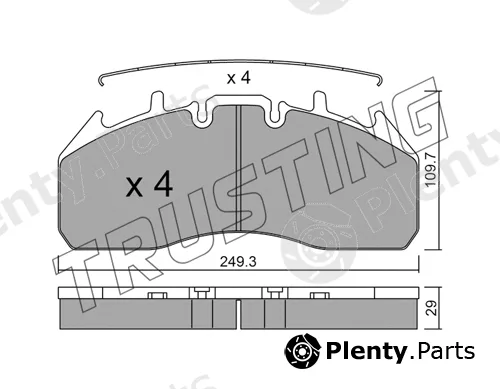 Trusting 825.0 — Brake Pad Set, disc brake