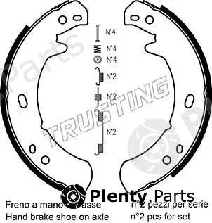 Trusting 092.311K — Brake Shoe Set, parking brake