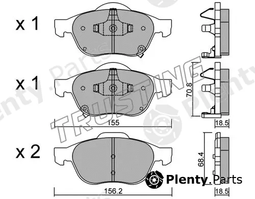 Trusting 464.0 — Brake Pad Set, disc brake