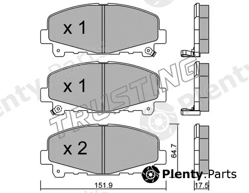 Trusting 884.0 — Brake Pad Set, disc brake