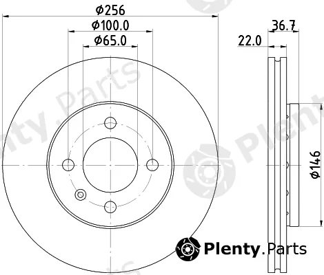 Hella 8DD355125-391 — Brake Disc PRO