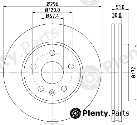 Hella 8DD355116-031 — Brake Disc PRO